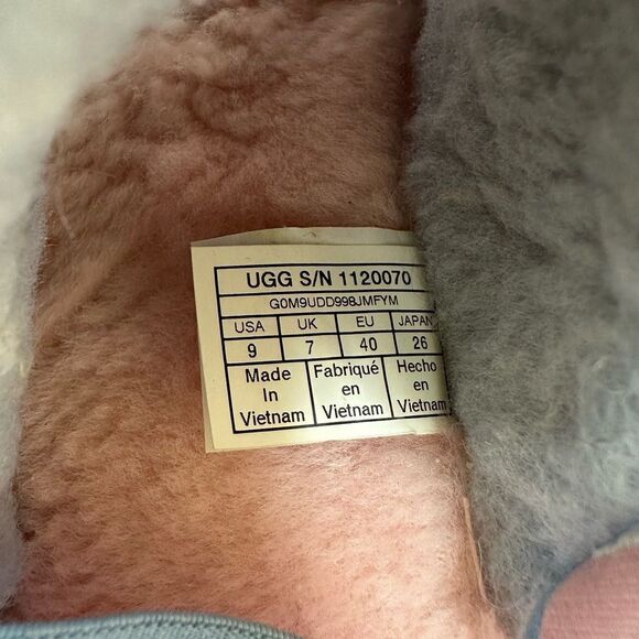 UGG Fluff Yeah Slides Pastel Furry Pink Blue White - Picture 10 of 11